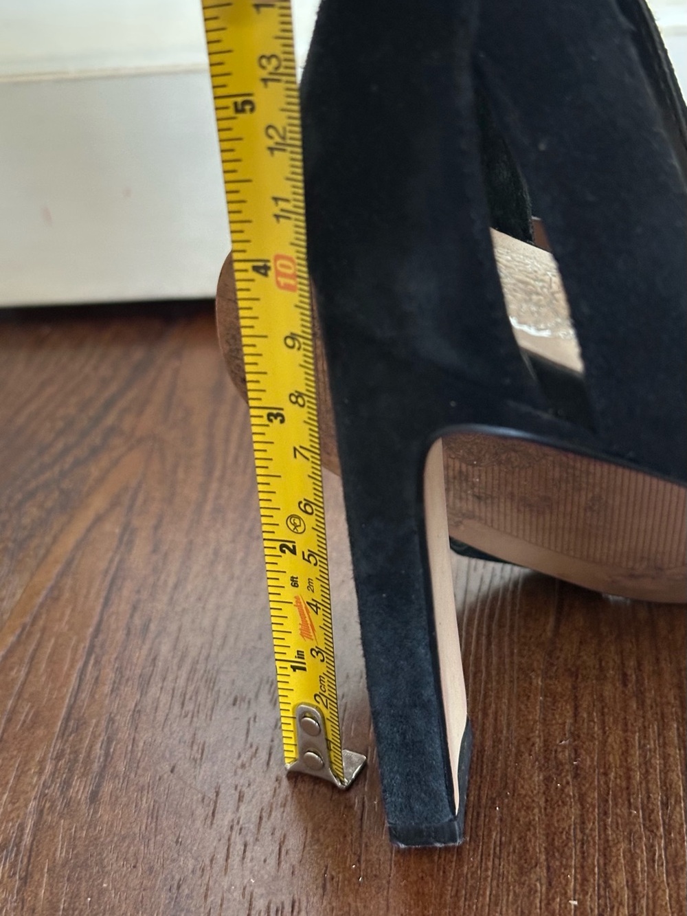 Vince Camuto Black Suede Ankle-Strap Heel Sandals - Picture 8 of 8